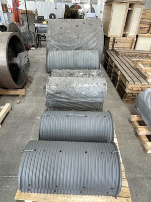 Customized Carbon Steel Hydraulic Winch Hoist Drum With Shaft 12mm Rope Diameter