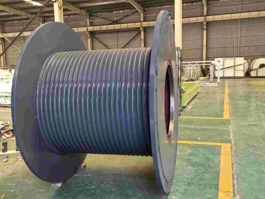 Customized Carbon Steel Hydraulic Winch Hoist Drum With Shaft 12mm Rope Diameter
