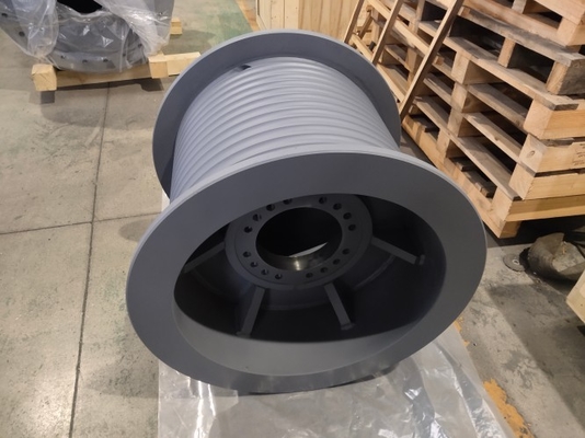 Lebus Grooved CNC Steel Winch Rope Drum For Offshore Wire Rope Winding