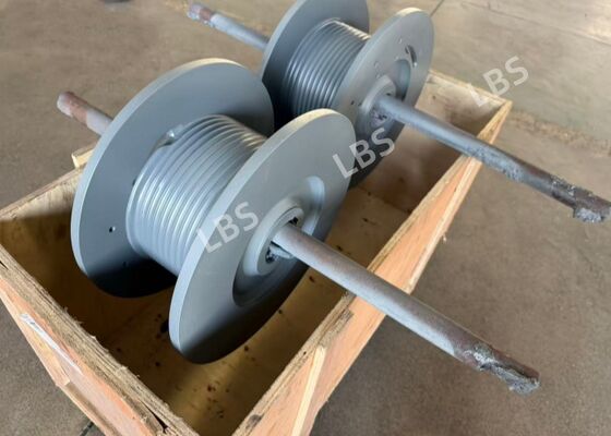 Left-hand 65° LBS Lebus Drum for Φ8.7mm Wire Rope, Welded Lebus Groove Winch Drum