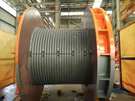 Custom Wire Rope Winch Drum With Grooved Lebus Sleeves For Mining & Industry